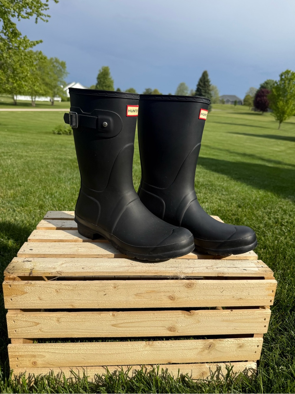 Hunter Black Logo-Stamped Rubber Rain Boot Insole